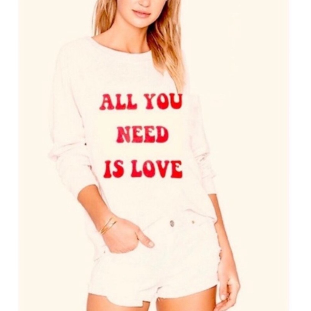 NWT Wildfox All You Need Is Love Sweatshirt Medium